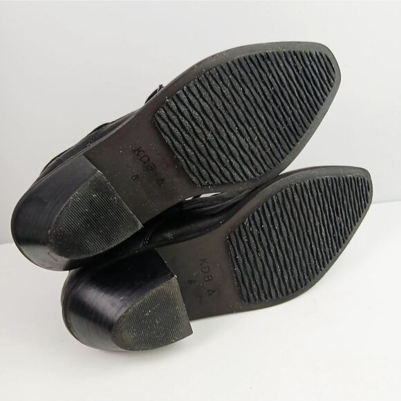 Kelsi Dagger SZ 8 Geuine Leather Black Lace-Up-Ankle Booties - Picture 8 of 9